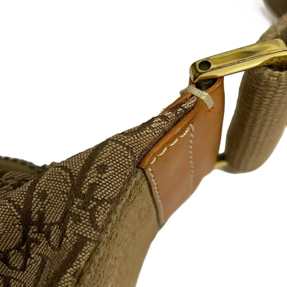Christian Dior Street Chic/Trotter Shoulder Bag Beige Brown Jacquard Leather - Picture 13 of 15